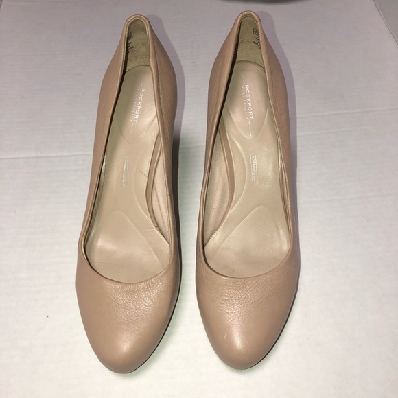 Rockport taupe leather pump high heels size 8.5 - Picture 2 of 4